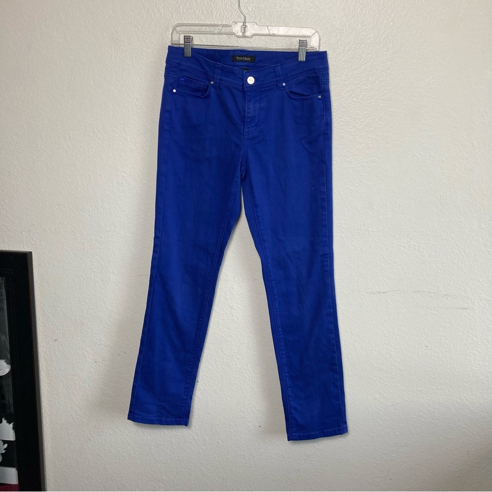 WHBM Royal Blue Slim Ankle Blanc Vibrant Royal Blue Jeans Size 4R - Picture 1 of 8